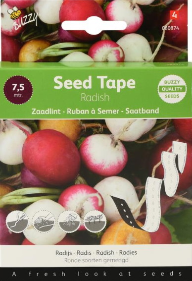 Seed Tape Radish Round Variety Mixture 7.5m